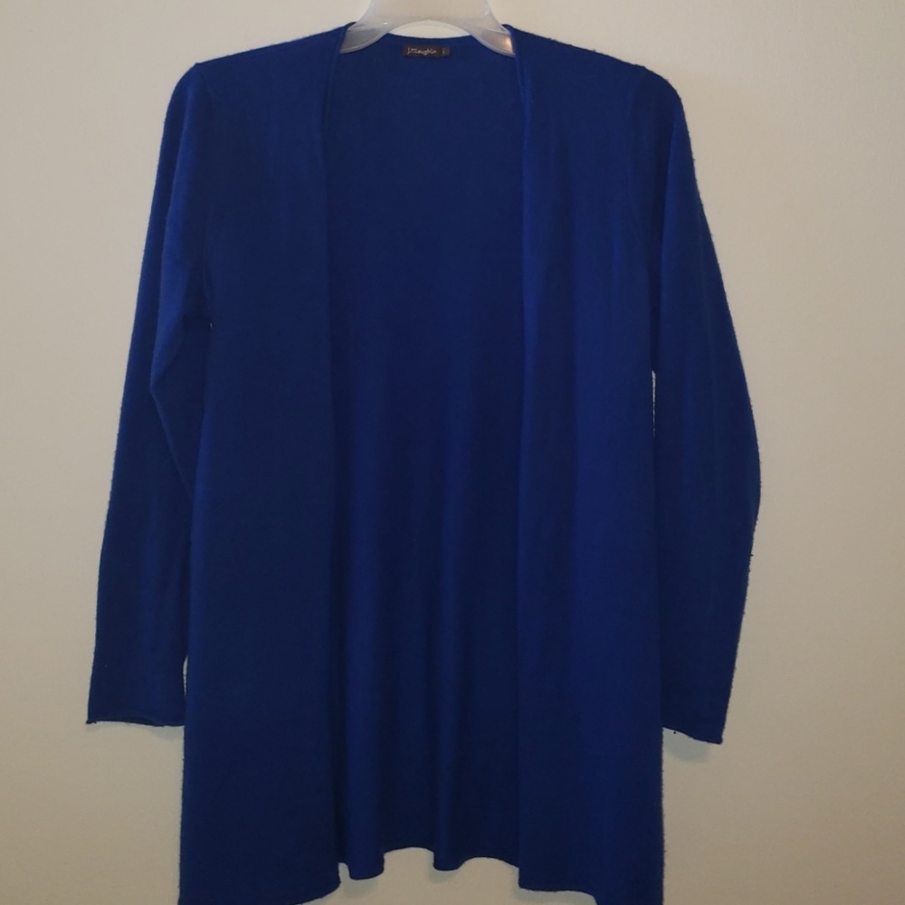 *SOLD*ROYAL BLUE CASHMERE OPEN CARDIGAN SIZE LARGE